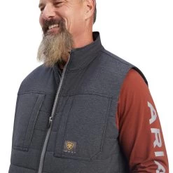 Ariat Rebar Valiant Stretch Canvas Water Resistant Insulated Vest -Ariat 10041592 detail01