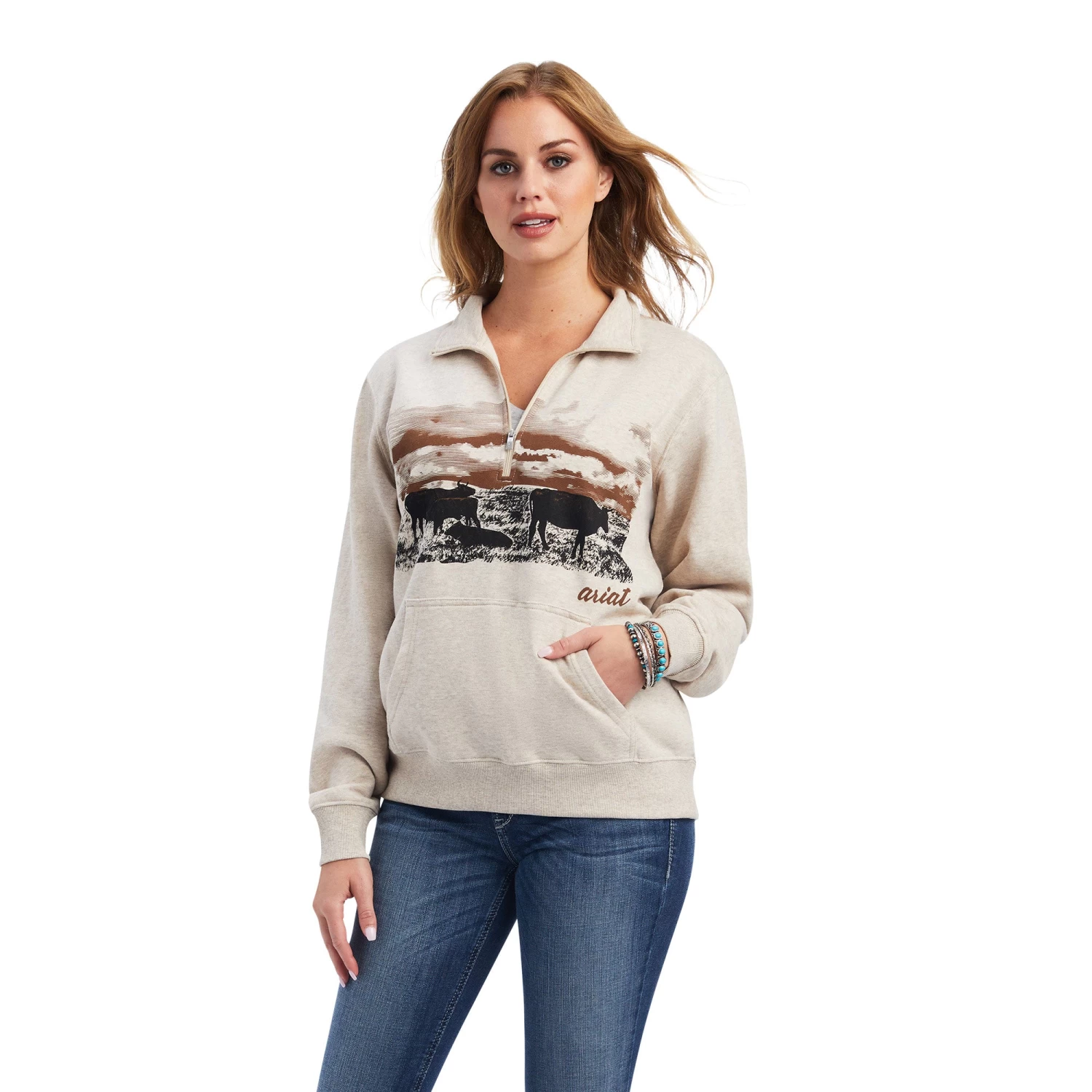 Ariat REAL Scenic 1/2 Zip Sweatshirt 4 Ariat REAL Scenic 1/2 Zip Sweatshirt - Image 2