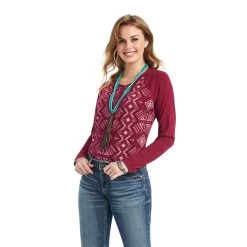 Ariat REAL Printed Henley Shirt -Ariat 10042299 front