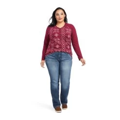 Ariat REAL Printed Henley Shirt -Ariat 10042299 full plus