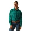 Ariat Rebar Half Button Workshirt -Ariat 10042852 front darkgreencopy