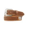 Men's Basketweave Stamped Belt -Ariat A1015408 front