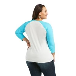 Ariat REAL Long Live Baseball Tee -Ariat S22 WMS WEST 10039777 back plus