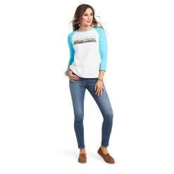 Ariat REAL Long Live Baseball Tee -Ariat S22 WMS WEST 10039777 full