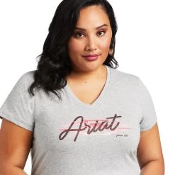 Ariat REAL Logo Script Classic Fit Tee -Ariat S22 WMS WEST 10039787 detail01 plus