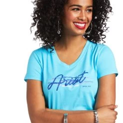 Ariat REAL Logo Script Classic Fit Tee -Ariat S22 WMS WEST 10039789 detail01