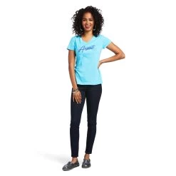 Ariat REAL Logo Script Classic Fit Tee -Ariat S22 WMS WEST 10039789 full