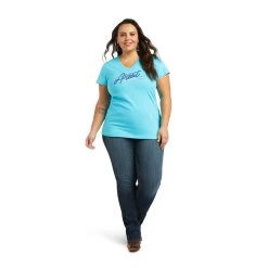 Ariat REAL Logo Script Classic Fit Tee -Ariat S22 WMS WEST 10039789 full plus