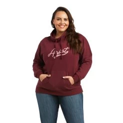 Ariat REAL Logo High Neck Sweatshirt 12 Ariat REAL Logo High Neck Sweatshirt -Ariat S22 WMS WEST 10039840 front plus