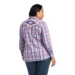 Ariat REAL Cornflower Shirt -Ariat S22 WMS WEST 10039846 back plus