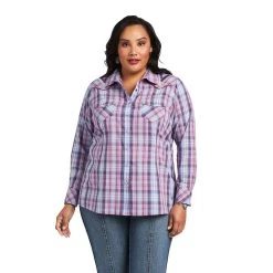 Ariat REAL Cornflower Shirt -Ariat S22 WMS WEST 10039846 front plus